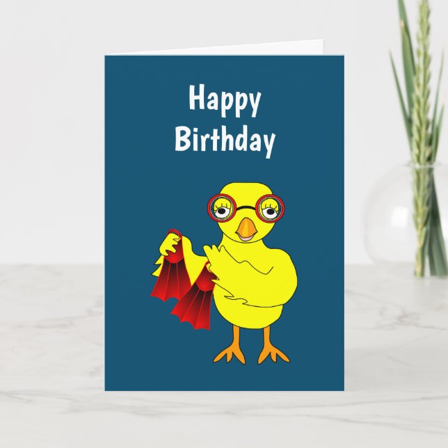 Cartão Pintinho natação (Frente)