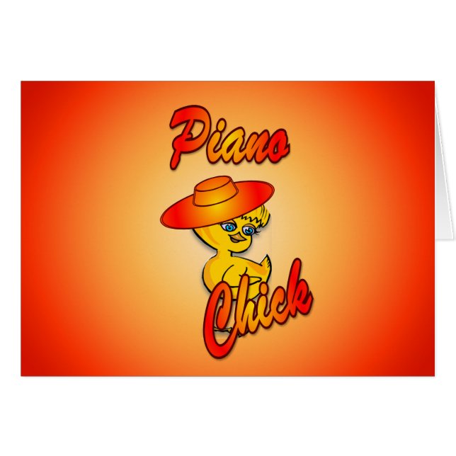 Cartão Pintinho Piano nº 5 (Frente Horizontal)