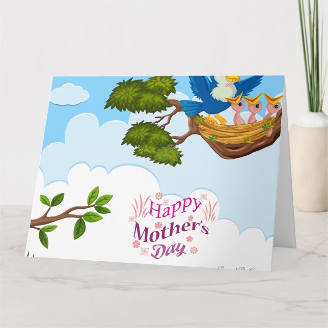 Cartão Pintinhos para alimentação de aves-mãe - Ilustraçã (Frente)