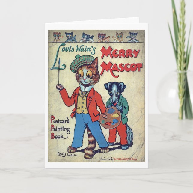 Cartão Pintor Cat, Louis Wain (Frente)