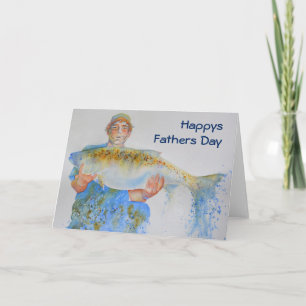 Cartão Pintor de aquarelas do pescador presente de pesca 