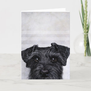 Cartão Pintor original schnauzer preto e design