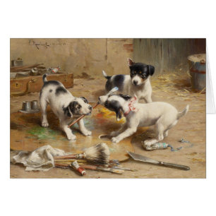 Cartão Pintores do filhote de cachorro de Carl Reichert