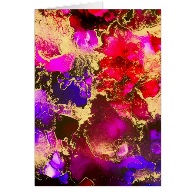 Cartão Pintura a Álcool Fochsia Atormentada (Frente)