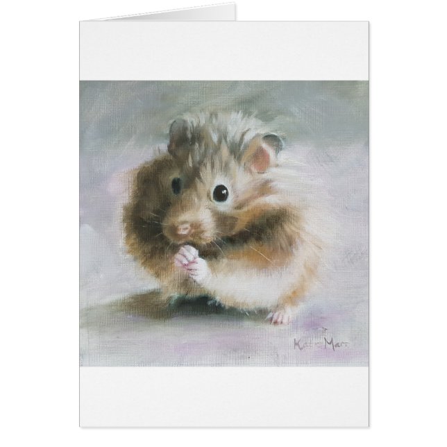 Cartão Pintura a óleo de hamster (Frente)
