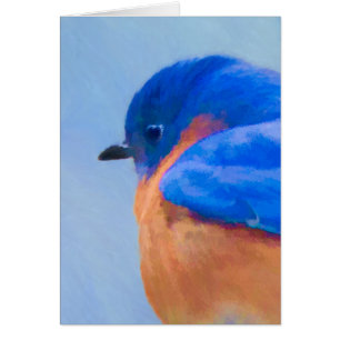 Cartão Pintura Bluebird - Arte Original para Pássaros