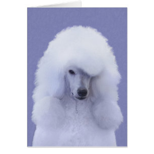 Cartão Pintura Branca de Poodle Padrão - Arte Cão Origi