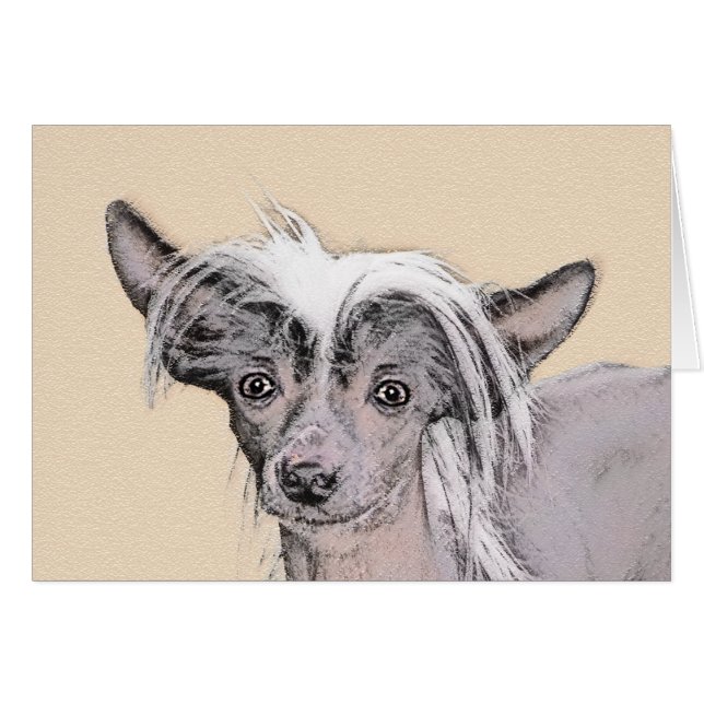 Cartão Pintura Chinesa Sem Penteado Pintura Original De C (Frente Horizontal)