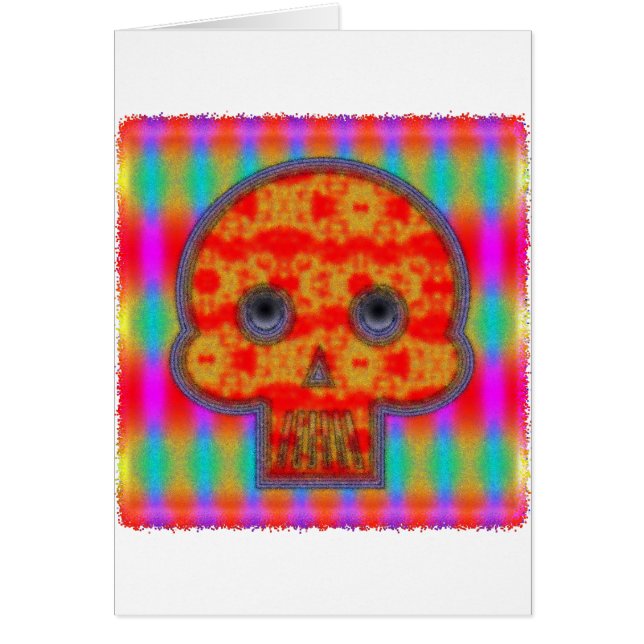 Cartão Pintura Colorida do Crânio Robô (Frente)