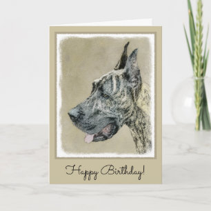 Cartão Pintura com o Grande Dane (Brindle) - Arte Canina
