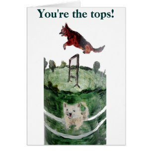 Cartão Pintura da agilidade do cão