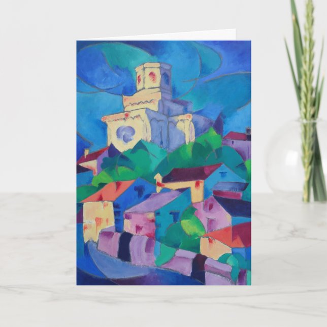 Cartão Pintura da Igreja em Royat, França - (Frente)