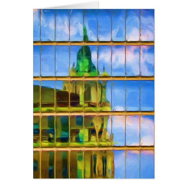 Cartão Pintura das reflexões de NYC (Frente)