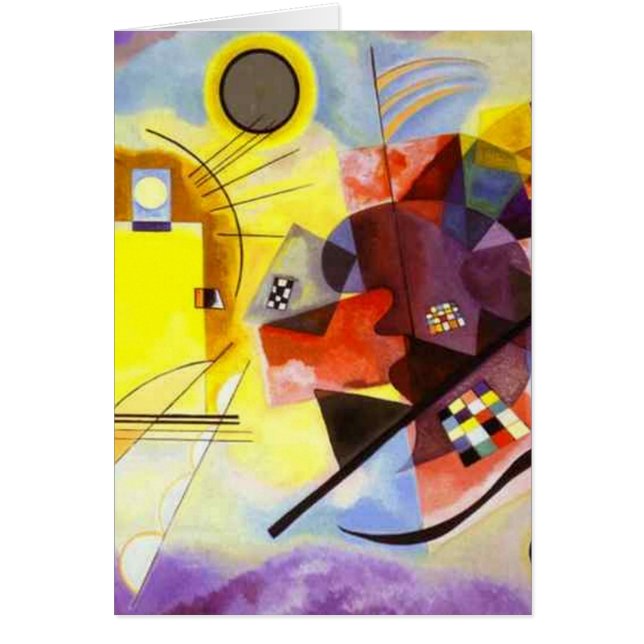 Cartão Pintura de Abstrato Amarelo Azul Kandinsky (Frente)