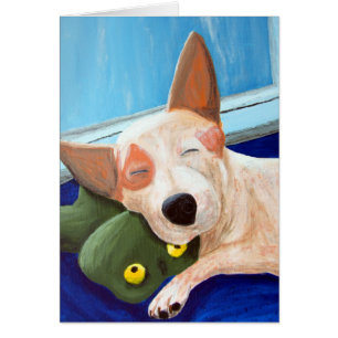 Cartão Pintura de afago vermelha do sapo de Heeler