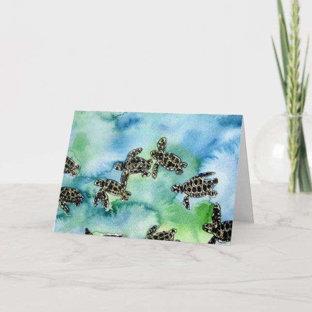 Cartão pintura de animais selvagens com répteis de tartar (Frente)