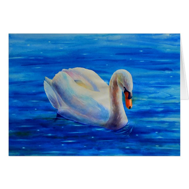 Cartão Pintura de aquarela branca elegante (Frente Horizontal)