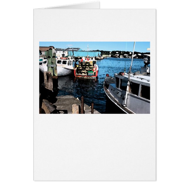 Cartão Pintura De Barcos De Pesca (Frente)