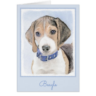 Cartão Pintura de Beagle - Arte de Cachorro Original Boni