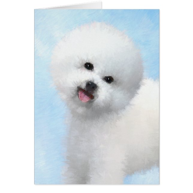 Cartão Pintura de Bichon Frise - Arte de Cachorro Origina (Frente)