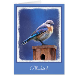 Cartão Pintura de Bluebird (Mulher) - Arte de Pássaro Or