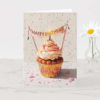 Cartão Pintura de Bolo de Aniversário 