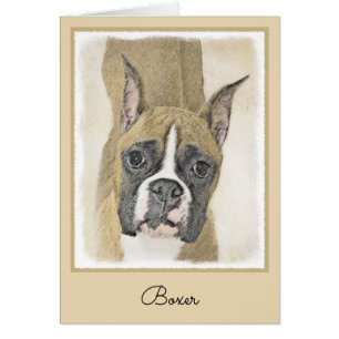 Cartão Pintura de Boxer - Arte de Cachorro Original Bonit