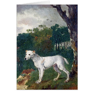 Cartão Pintura de bull terrier - belas artes do vintage