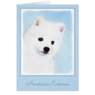 Cartão Pintura de Cachorro Eskimo Americano - Arte Origin