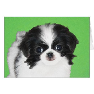 Cartão Pintura De Cachorro Japonês - Arte Original De Cac