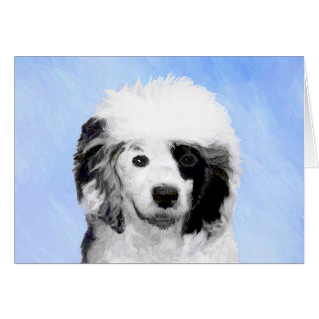 Cartão Pintura de Cachorro Português - Arte Original de C (Frente Horizontal)