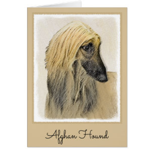 Cartão Pintura De Cães Afegã - Arte De Cachorro Origina
