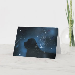 Cartão Pintura de cães na Terra Nova