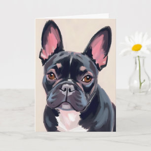 Cartão Pintura de Cão Bulldog Francês
