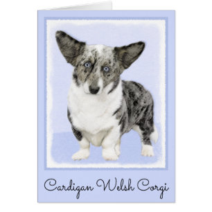 Cartão Pintura de Cardigan Welsh Corgi - Arte Original pa