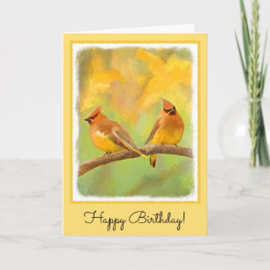 Cartão Pintura De Cedar Waxwing - Arte De Cachorro Origin