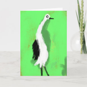 Cartão Pintura de Cegonha Caprichosa e Excêntrica
