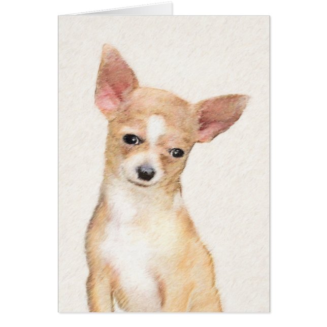 Cartão Pintura de Chihuahua - Arte de Cachorro Original C (Frente)