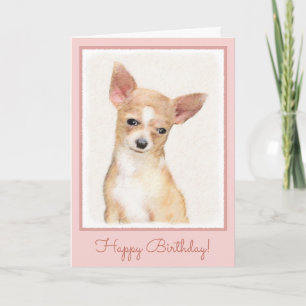 Cartão Pintura de Chihuahua - Arte Original de Cachorro F
