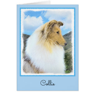 Cartão Pintura de Collie em Montanhas (Rough) - Arte Cani
