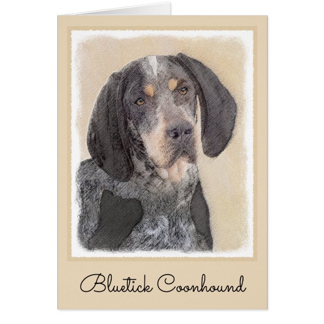 Cartão Pintura de Connhound Bluetick - Cachorro Original  (Frente)