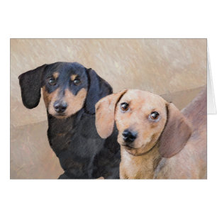 Cartão Pintura de Dachshund (Smooth) - Arte de Cão Origin