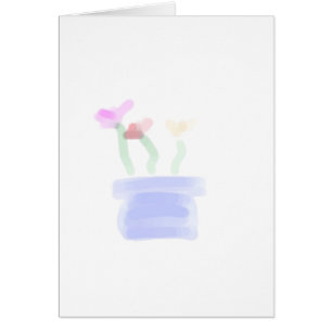 Cartão Pintura de Flores de Água