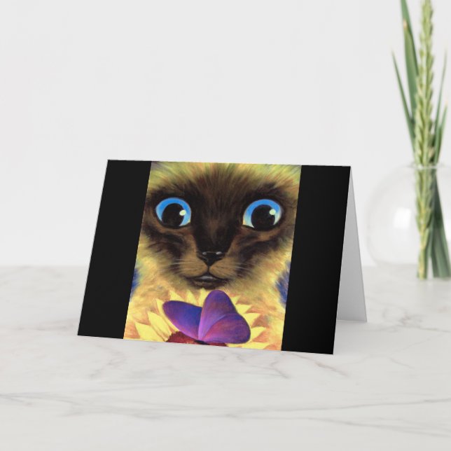 Cartão Pintura De Gato Siamês Com Borboleta - Multiplexa (Frente)