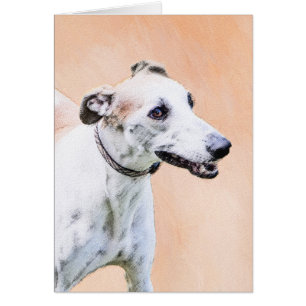 Cartão Pintura de Greyhound - Arte de Cachorro Original