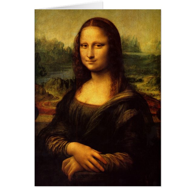Cartão Pintura de Leonardo da Vinci Mona Lisa (Frente)