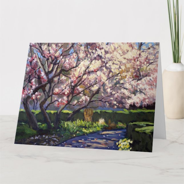 Cartão Pintura de Macieiras em Flor (Frente)