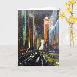Cartão Pintura de Meia-Noite Elétrica de Nova York - Alfr