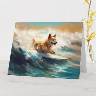 Cartão Pintura de Navegação em Praia do Lapphund, Finland