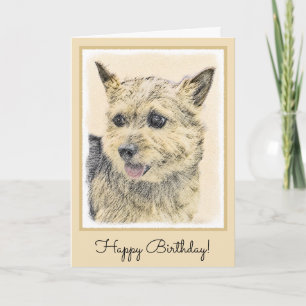 Cartão Pintura de Norwich Terrier - Arte de Cachorro Orig
